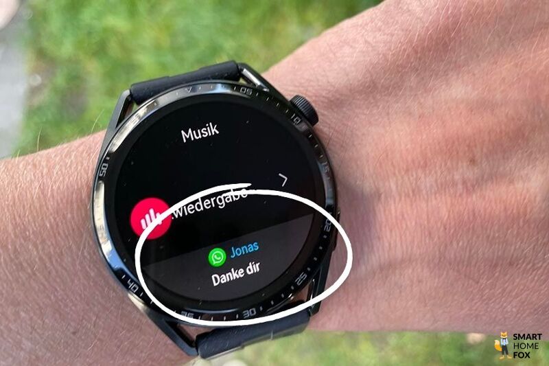 Вы можете увидеть полученное сообщение на Huawei Watch GT 3.